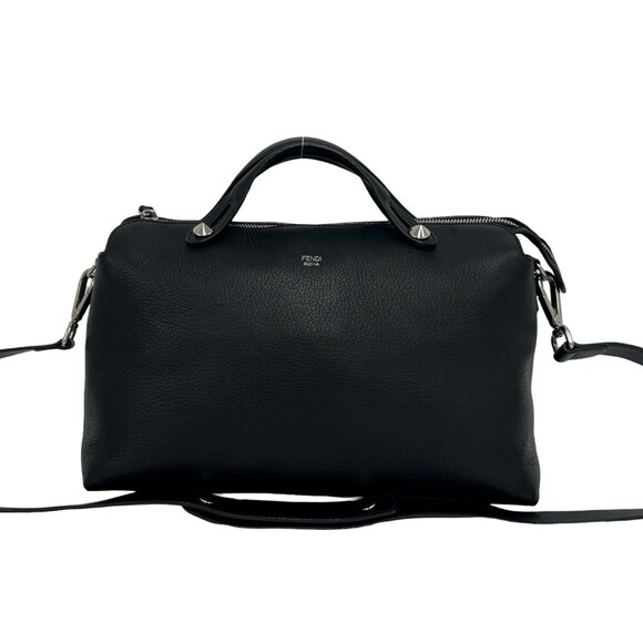 FENDI Handbags - FENDI By The Way Logo Studded Leather 2-Way Shoulder Bag/Handbag, Black, 76658
